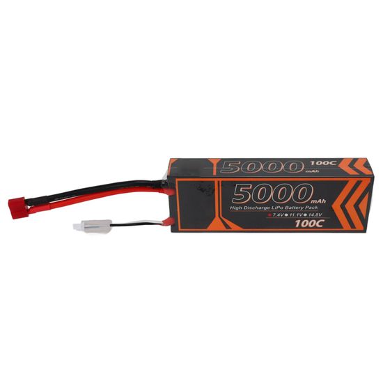Batterie Lipo Hardcase 7,4 V 5000 MAh 2S 100 C RC Batterie Lipo Avec Prise Rouge En Forme De T Pour Modèle RC - Jeux - Jouets