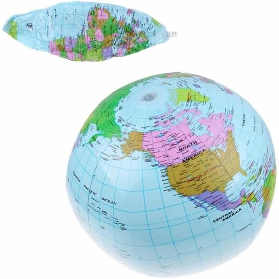 Caly Globe Gonflable - Pays Et Villes Du Monde Maxi 42 Cm