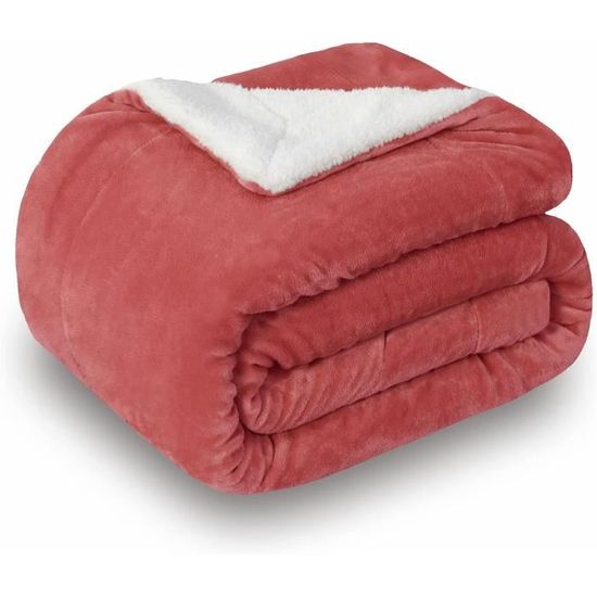 Couverture Sherpa Victoria's Secret Pink – Plaid Rouge À Carreaux – Douceur Hiver 60x72