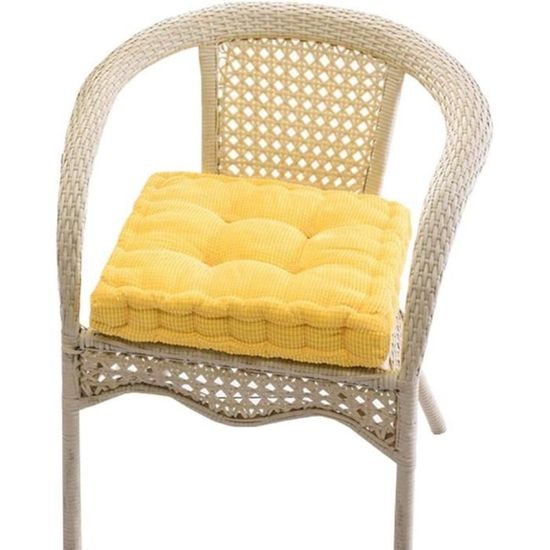 COMVIP Galette De Chaise Doux Épais Velours Côtelé Coussin De Chaise 40x40cm Rond-Kaki Foncé