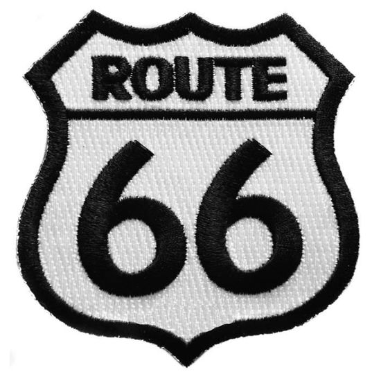 ecusson route 66 biker motard moto usa us thermocollant 7,5x7,5cm patche badge