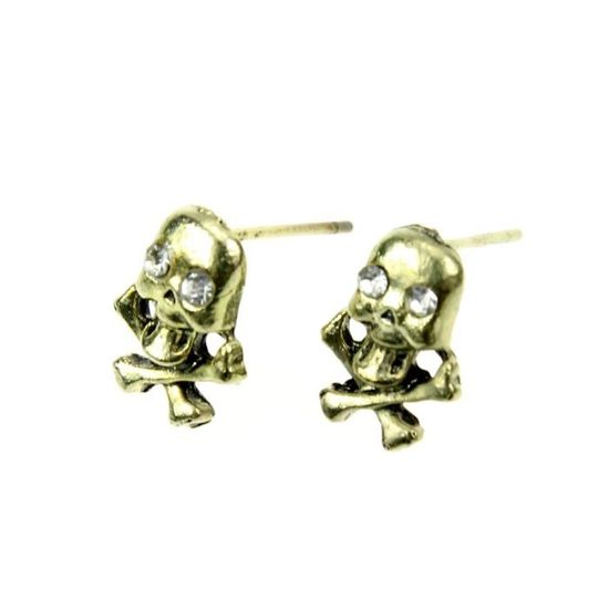Boucles D'oreilles Squelette Bernard Delettrez - Bronze - Neuf Avec étiquettes