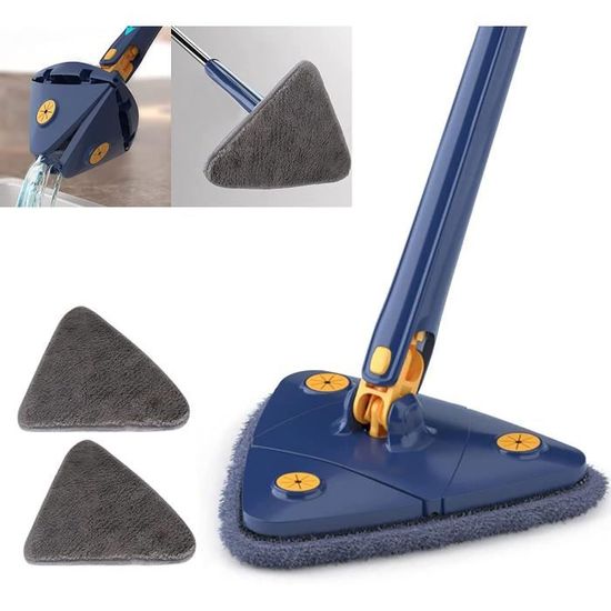 De Nettoyage Réglable Rotative à 360°, Telescopic Triangular Mop avec De Nettoyage Réglable Rotative à 360°, Telescopic Triangular Mop avec