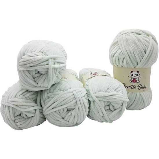 Ilkadim Chenille Metallic Lot de 5 pelotes de laine à tricoter, 100 g  chacune, pour bébé, avec paillettes, 500 g de laine très épaisse, bleues  820-35 : : Cuisine et Maison