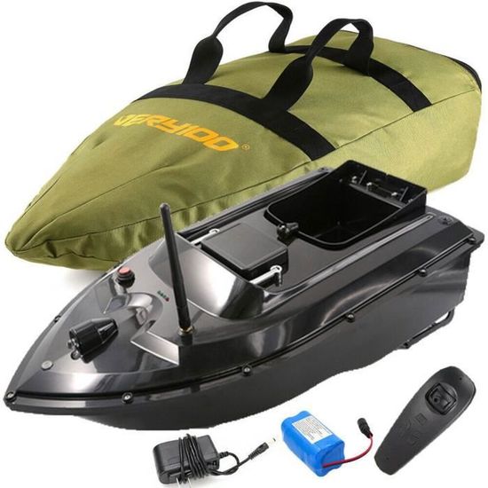 Bateau Appât Télécommandé 500 M - 2 Réservoirs Indépendants, Vitesse 5,4 Km/h, Batterie 5200mAh, Pour Pêche Assistée