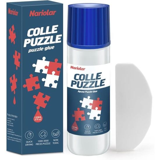 Colle Puzzle Transparente – 2 X 150 Ml (5,1 Fl Oz) – Applicateur éponge, Séchage Rapide – Pour Puzzles Jusqu’à 4000 Pièces