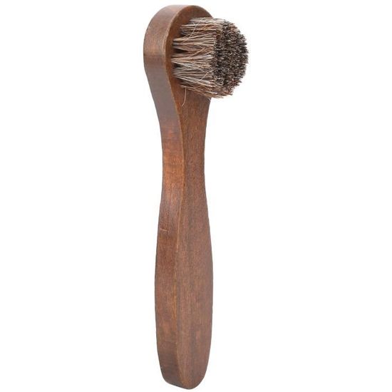 Brosse à Chaussures En Crin De Cheval Naturel - Poignée En Bois - Nettoyage Traditionnel