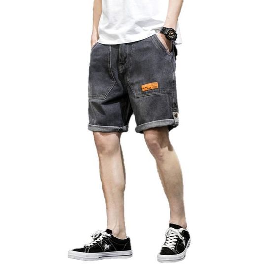 Short Cargo En Jean Bleu Pour Homme Salopette A La Mode Streetwear Ete Shorts De Plage Mode Streetwear black XL Noir Cdiscount Pret a Porter