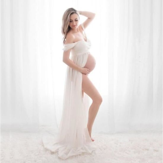 Robe De Maternité Sans Manches - Longue Et Confortable - Idéale Pour Photos, Grossesse Et Occasions Spéciales - 3