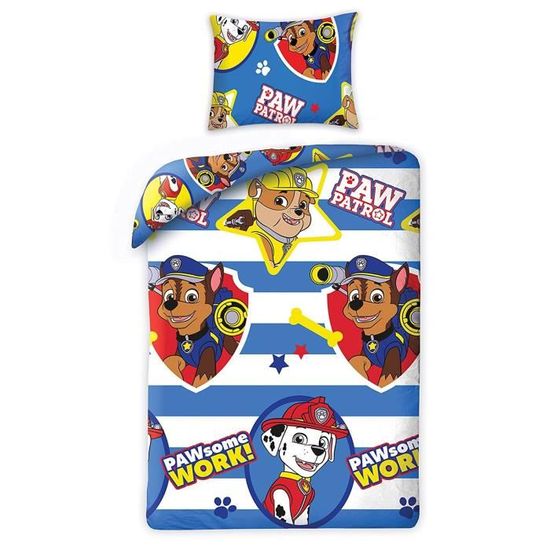 Housse De Couette Pat'Patrouille 1 Place – 140x200 Cm – Parure De Lit Neuve