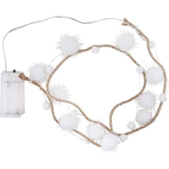 Guirlande Lumineuse Pompons Animaux Forêt – 1,65 M, 10 LED – Fonctionne Sur Piles – Décoration Chambre Enfant, Fête, Anniversaire - 6