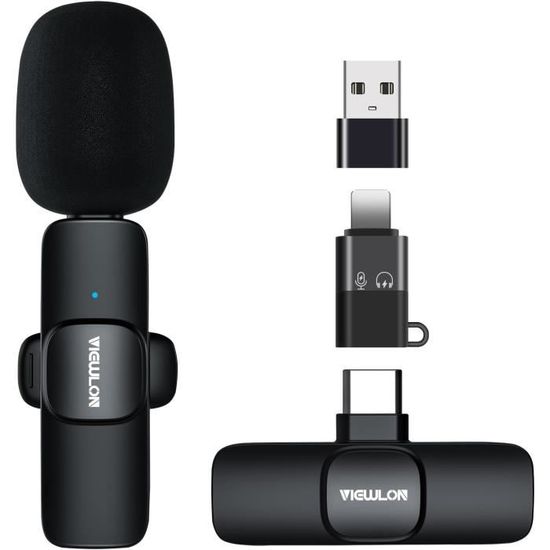 Micro Cravate Sans Fil Avec Réduction De Bruit - Plug & Play Compatible IPhone, Android, PC Pour Streaming - 8