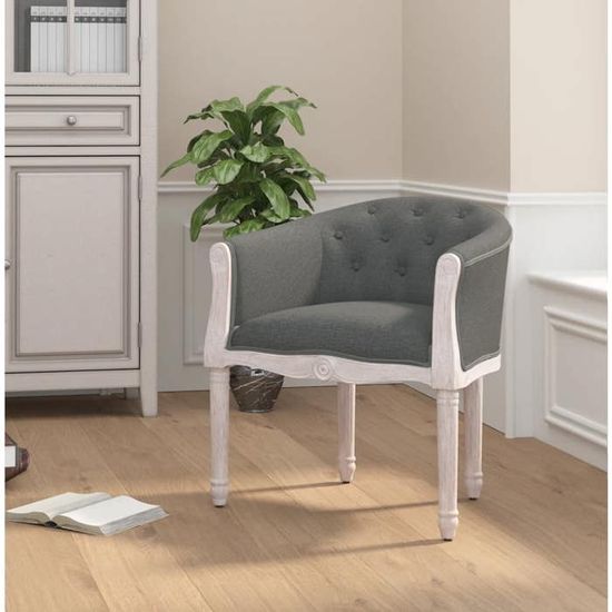 4 Chaises De Salle à Manger En Bois Massif Gris Foncé VidaXL - Neuf