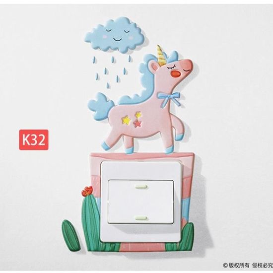 STICKERS,K32--Adhésif Mural 3D Pour Interrupteur De Chambre'Enfant, Autocollant Qui Luisent Dans