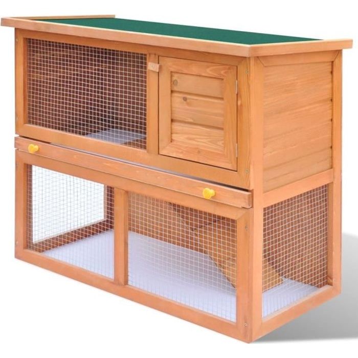 Cage Clapier Enclos lapin Extérieur en bois 1 porte 90 x 45 x 80 cm