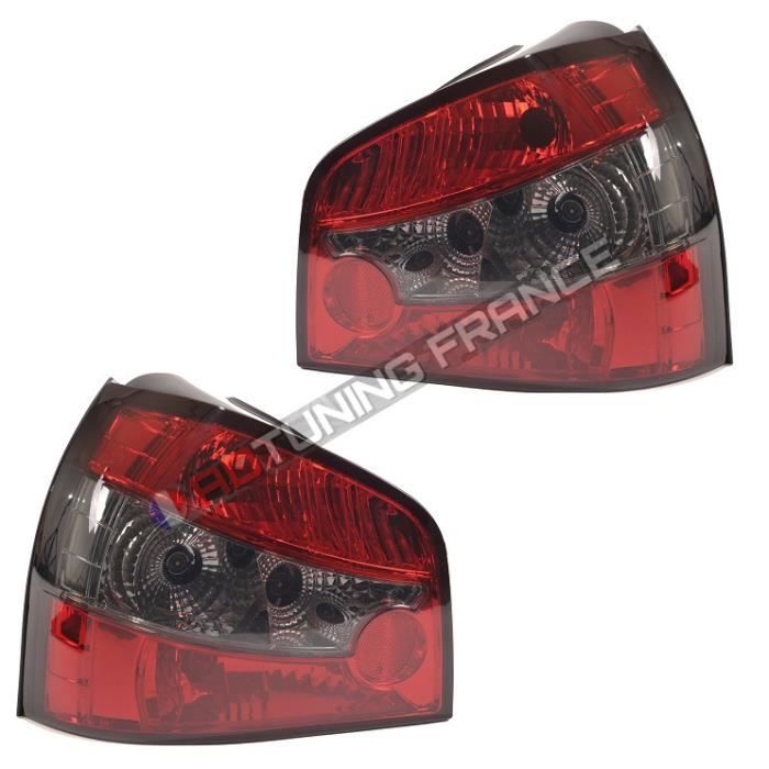 2 FEUX ARRIERE ROUGE ET NOIR POUR AUDI A3 8L DE 09/1996 A 05/2003