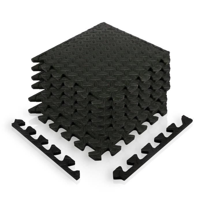 Tapis puzzle set de 12 dalles noires