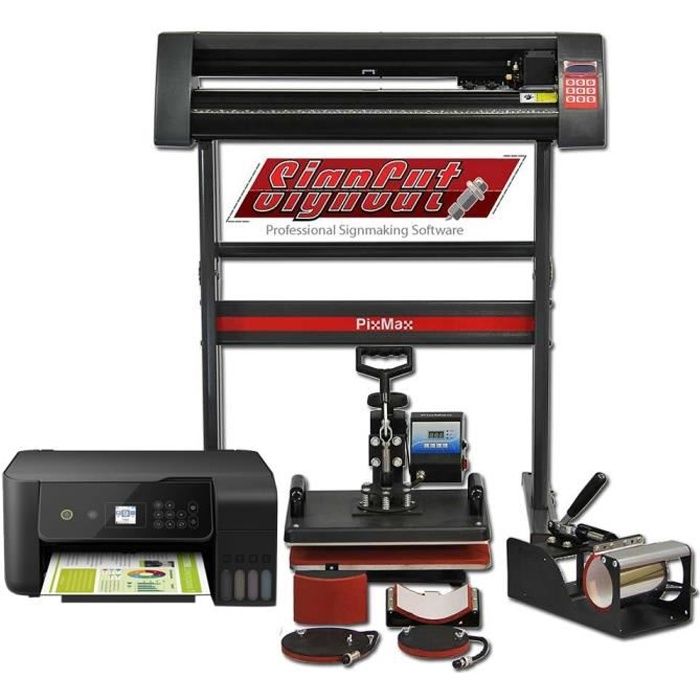 Presse à Chaud PixMax 5 en 1, Traceur de Découpe & Imprimante