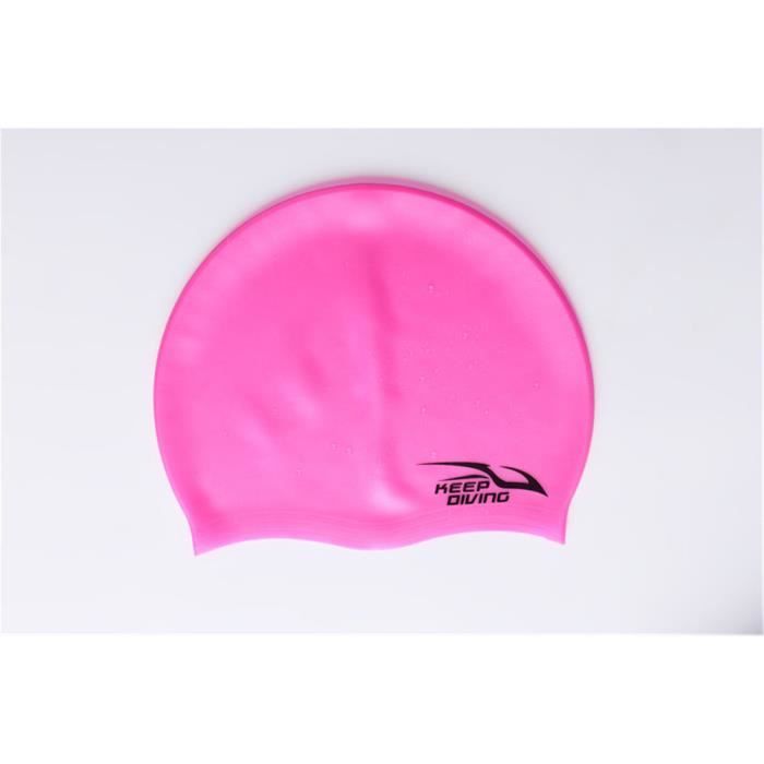 Bonnet de bain, Bonnet de piscine, Bonne de bain piscine femme pour cheveux long, Bonnet de bain enfant, homme en tissu - Rose