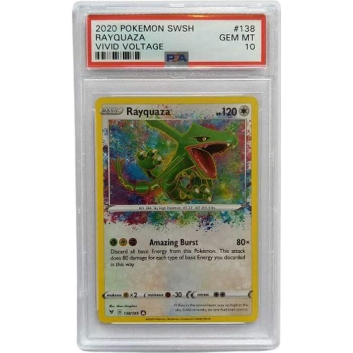 PSA Pokemon Rayquaza 138/185 Sword & Shield Vivid Voltage 2020 10 Graded