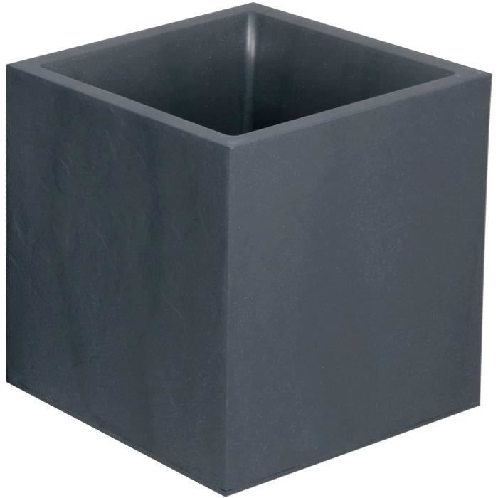 pot de fleur EDA Plastiques 13730 GANT SX1 Volcania Bac Carreacute Plastique Gris Anthracite 40 x 40 x 40 cm6
