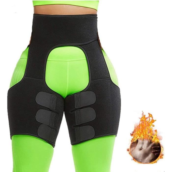 Ceintures De Sudation 3 en 1 Butt Lifter Shaper Waist Trainer Belt Taille Haute,Body Shapewear Réglable Coupe-Cuisse Butt Lifter