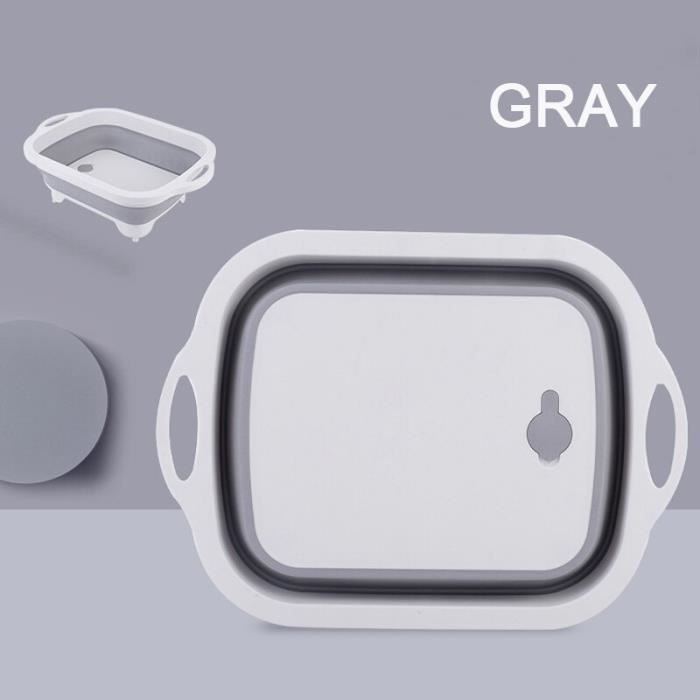 Planche à découper,Planche à découper fromage planche à découper en plastique avec porte plateaux panier à linge 2 en 1 - gray #B