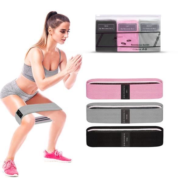Bandes de Résistance élastique-Lot de 3 Bandes d'extension durable pour Fitness, Pilates, Yoga, Crossfit, Réeducation, Exercice, Gym