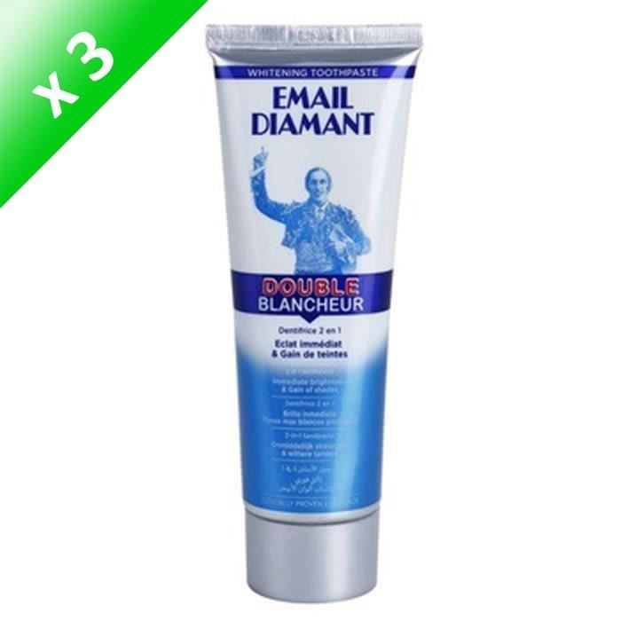 EMAIL DIAMANT Dentifrices 2 en 1 Double blancheur - 75 ml - Lot de 3