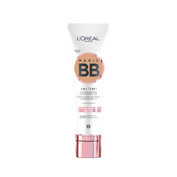 L'Oréal Paris - Wake up & Glow - BB Crème 5 en 1 Perfecteur de Teint Universel - Hydratation 24H/FPS20 - Médium (04) - 30 ml