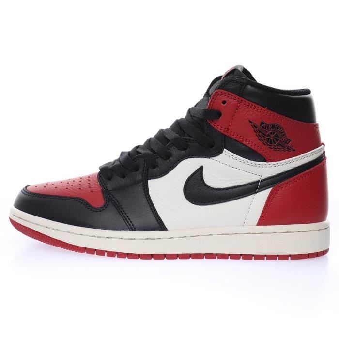 Basket Air-Jordan 1 Retro High OG Bred Toe Femme et Homme 555088-610