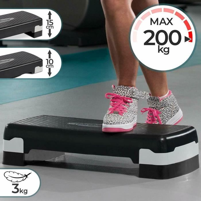Step Fitness Gym Gym Aerobic Hauteur réglable à 2 niveaux antidérapants