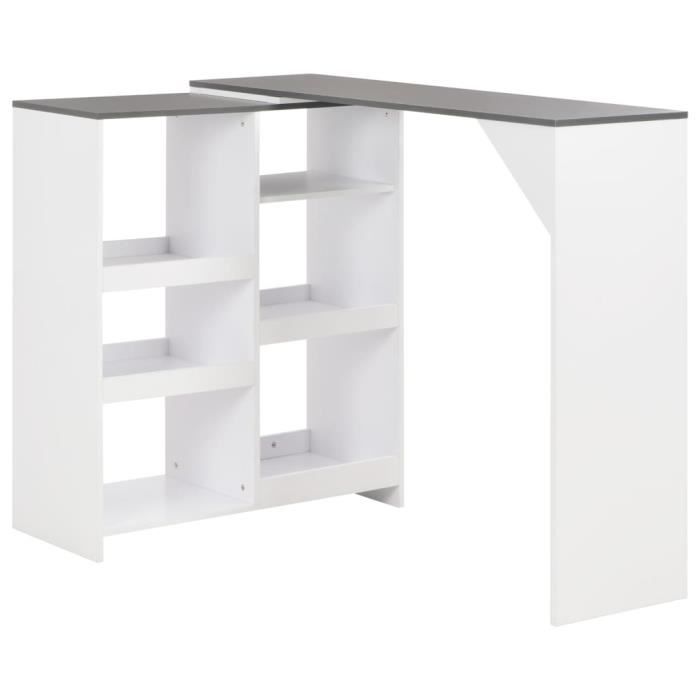 3713®TOP Table de Bar Haute de 2 à 4 personnes Table de Comptoir-Table de Bar Extérieur-Mange-debout avec tablette amovible Blanc 13