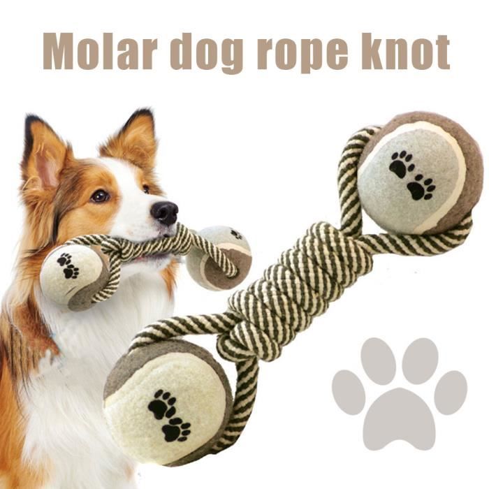 Pet molaire jouet-coton corde tennis haltère chien jouet molaire chien corde noeud jouet balle adaptée aux molaires de chien