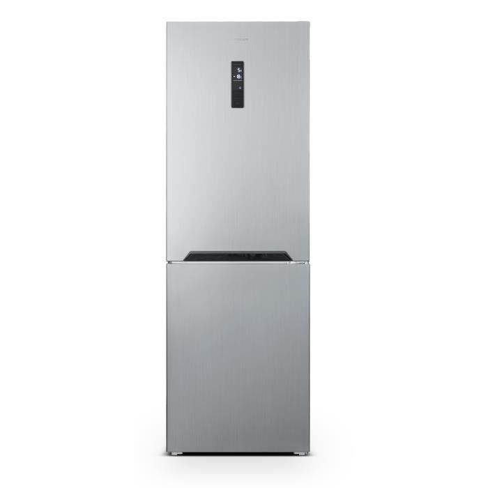 SCHNEIDER - SCCB315DNF2X - Réfrigérateur combiné - 323L (219+104) - No frost - 3 clayettes verre - Inox