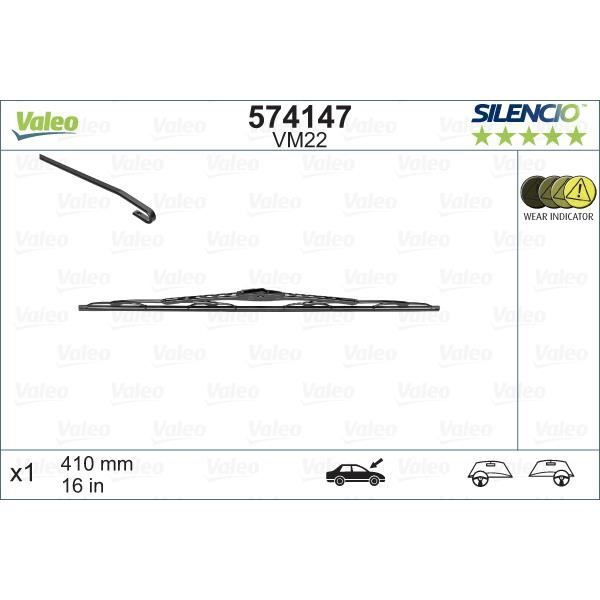 VALEO Kit 1 Balai d'essuie-glace Silencio VM22