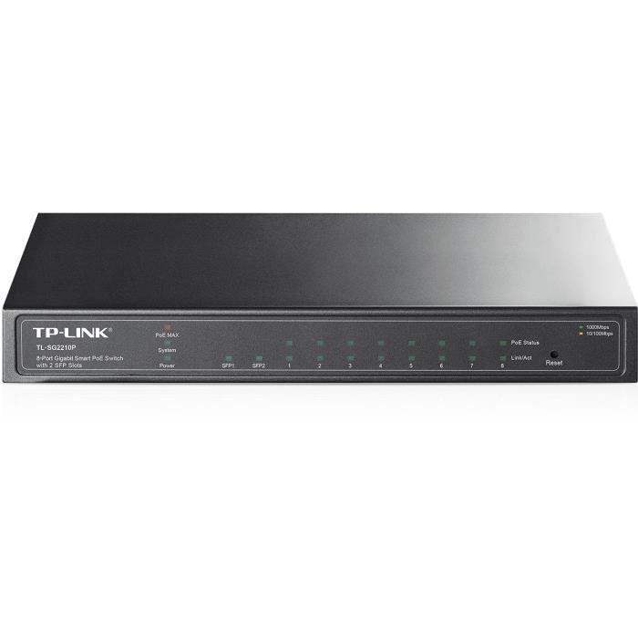 TP-LINK TL-SG2210P, Commutateur de réseau géré, L2, Gigabit Ethernet (10-100-1000), Connexion Ethernet
