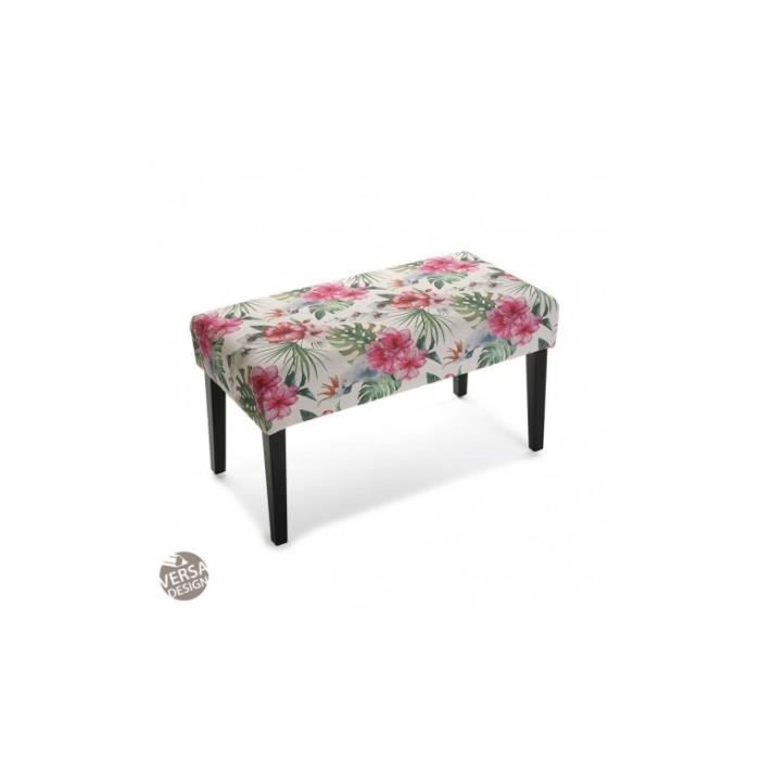 Banc tissu tropical rose et blanc ROSA