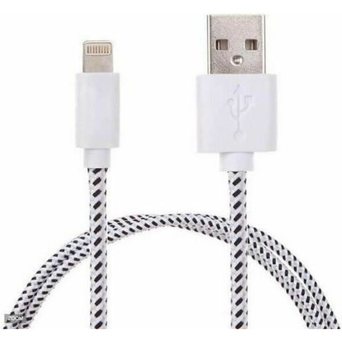 VOLY® 2 M câble Usb pour iPhone tissu tressé Sync Cable chargeur secteur pour iPhone 5 5s 6 6Plus 6s 7 7Plus