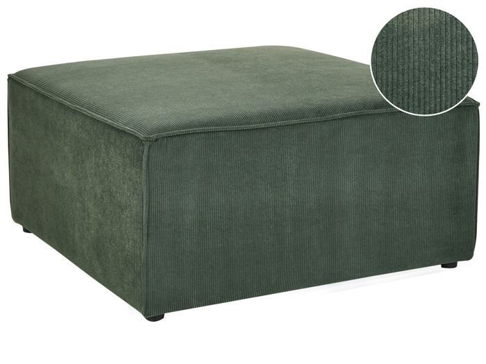 Pouf ottoman en velours côtelé vert foncé LEMVIG Pouf ottoman en velours côtelé vert foncé LEMVIG
