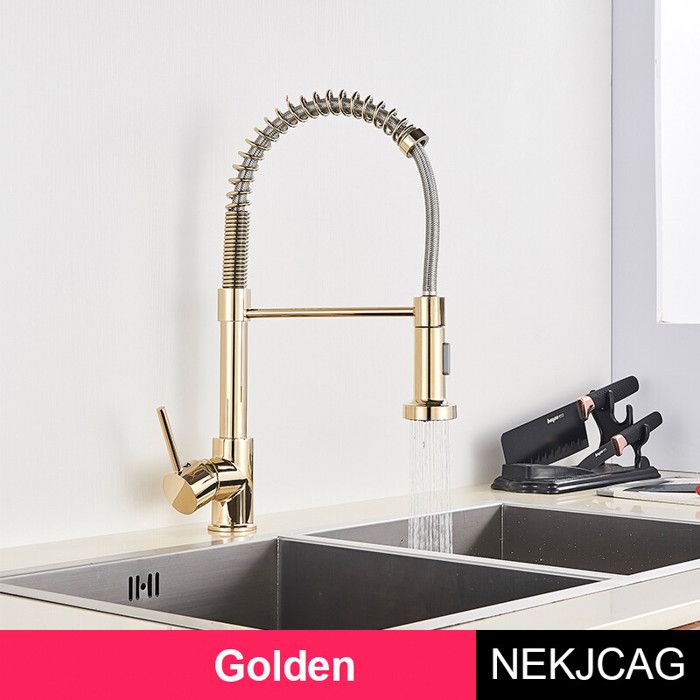 Robinet De Cuisine évier Avec Douchette Ressort à Spirale Pivotant à