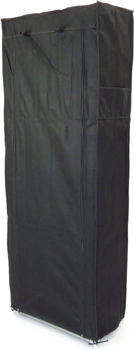 PrimeMatik Armoire Rangement 60x30x108 Cm – 6 étagères, Gris, Porte Roulante, Tube Métal, Facile à Monter