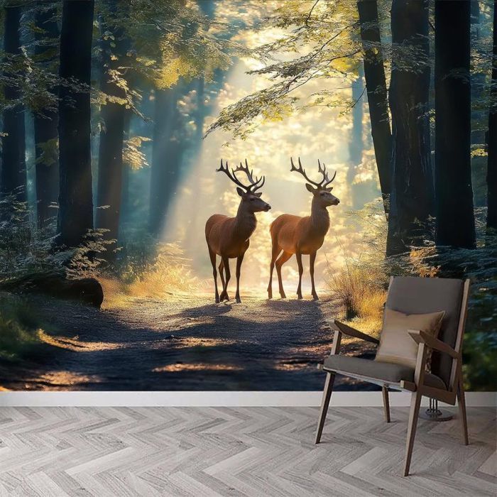 Carreau De Dosseret Mural Céramique - Motif Automne Avec Orignal/cerf - Neuf