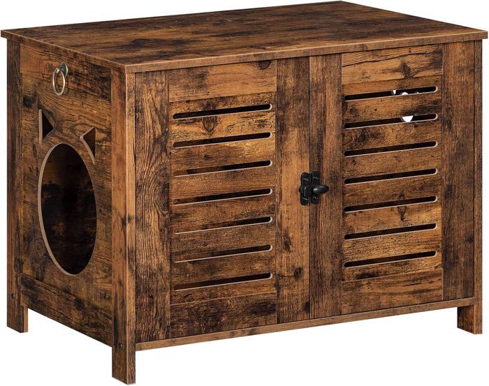 Meilleurs prix pour Maison De Toilette Pour Chat, Meuble Pour Animaux Persiennes, Niche Pour Chats Avec Entrée Sur Le Côté, Litière Pour Chats D'Intér