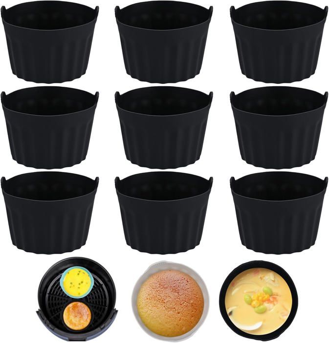 Moule Muffin Air Fryer Lot 6 Ramequins Silicone Friteuse Air | Moules à Muffins œufs Cupcakes Bakecat Ramequin Air Fryer Ninja