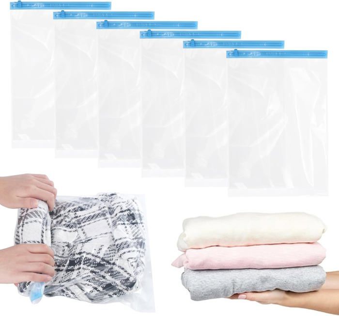 Lot De 3 Grands Sacs De Rangement Sous Vide 100x74cm - Imperméables, Indéchirables, Pour Voyage Et Camping - 5