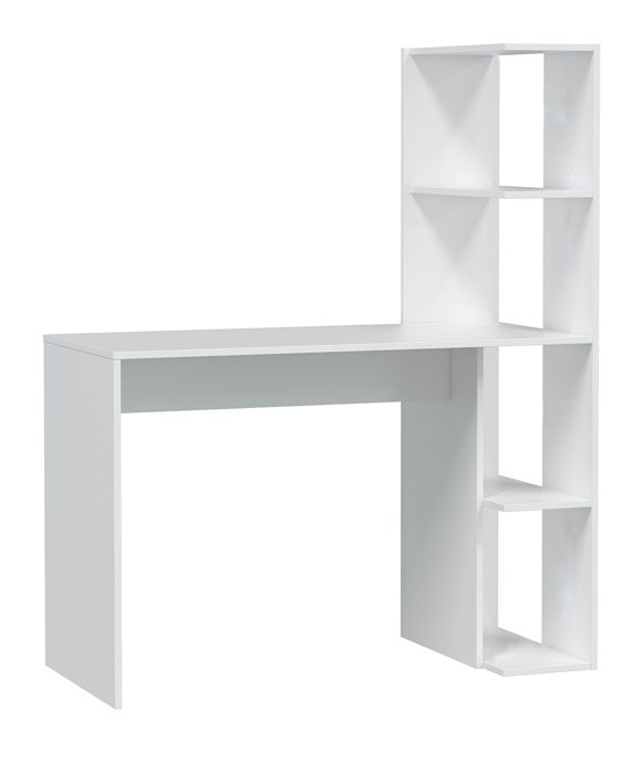 Table du bureau meuble du bureau réversible avec étagère en bois coloris Blanc artik Table du bureau meuble du bureau réversible avec étagère en bois coloris Blanc artik