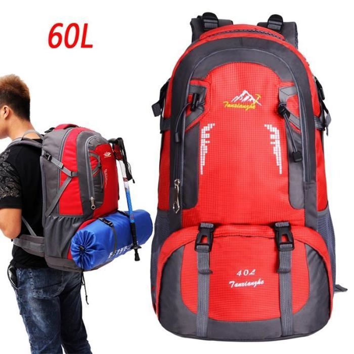 Sac à dos dalpinisme - Rouge - 60L