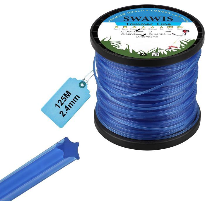 Fil De Coupe Fil De Coupe 2,7 Mm X 15 M 5-Kant Fil De Coupe-Herbe Fil Nylon A1432 - Jardin