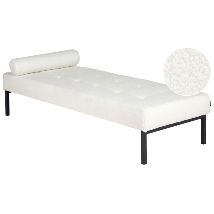 Chaise longue CHINON Bouclé Blanc Chaise longue CHINON Bouclé Blanc